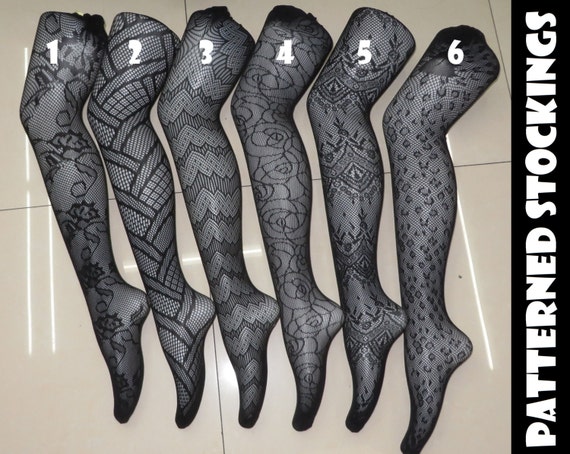 Fishnet Patterned Tights Stockings Leopard Flower Socks Pantyhose
