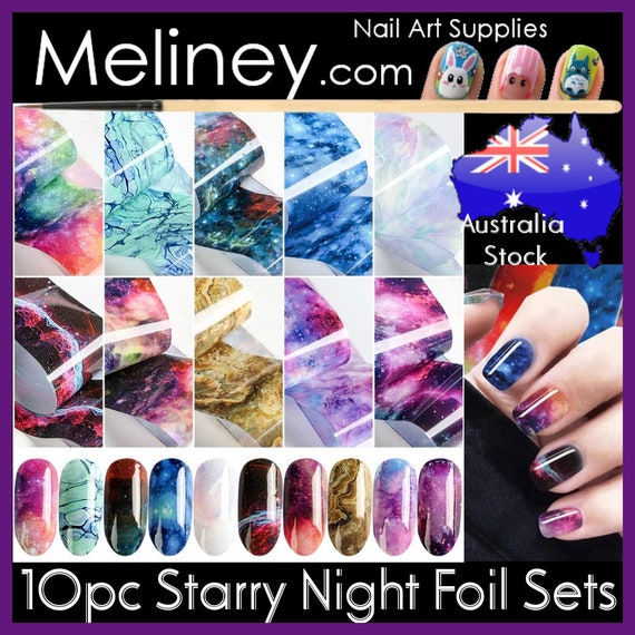 4 x MIXED HOLOGRAPHIC Nail Art Foil Set Transfer Stickers 3D Nails Foils  Decor