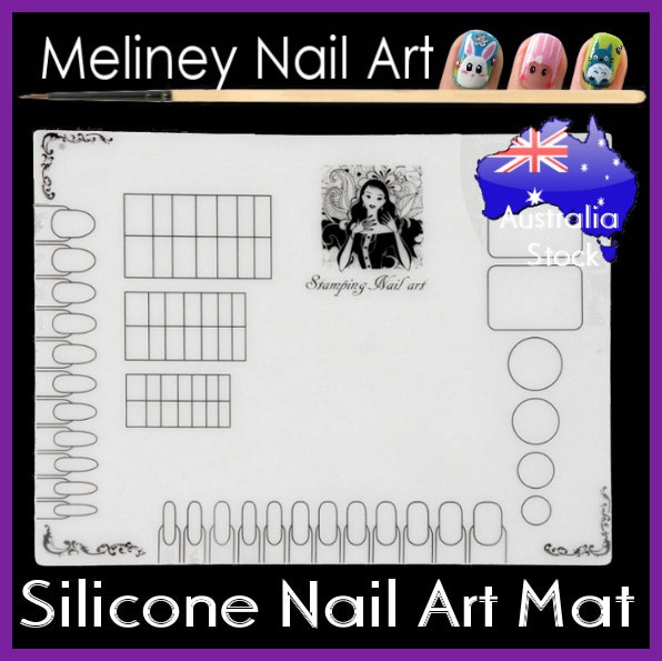 COOPHYA Silicone manicure pad practice nail mat nail stencils silicone  manicure mat nail art stamping plates manicure mat silicone nail mat  silicone