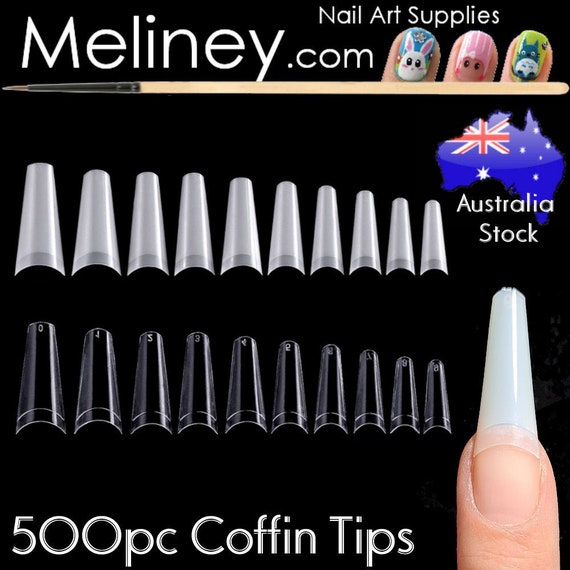 500pc Coffin Tips Shaped Nails Ballerina False pointy French Tips Stiletto Square long Shape Manicure Fake Nails