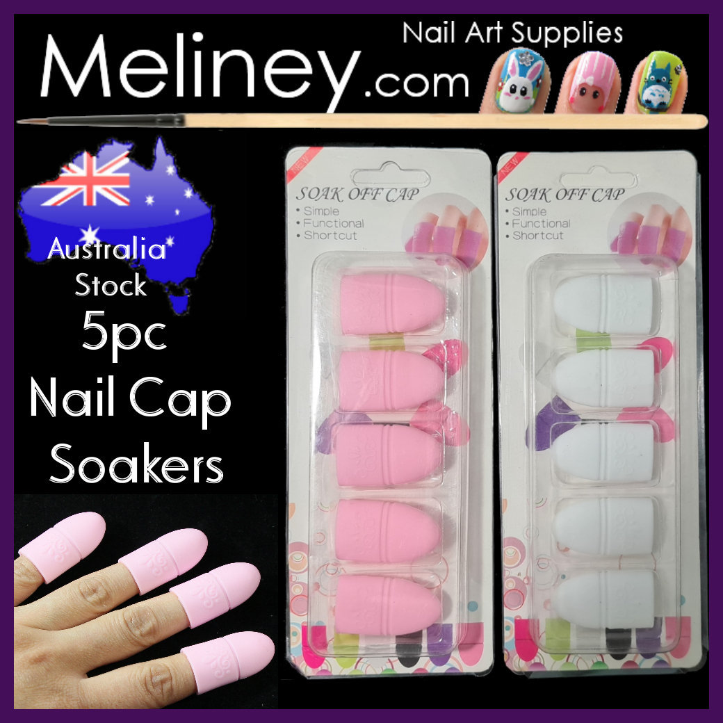 5pc Silicone Nail Polish Remover caps Nail Art Soak off Tool Etsy