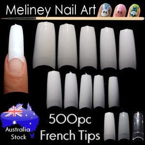 500pc French Nail Tips White Clear natural Manicure Fake False nail Art Acrylic salon supply 500 French White