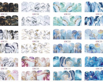 12pc Marble Nail Wrap Stickers Water Decals Nail Art Stone manicure