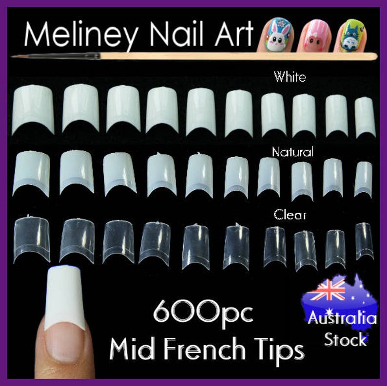 mid french tips nails