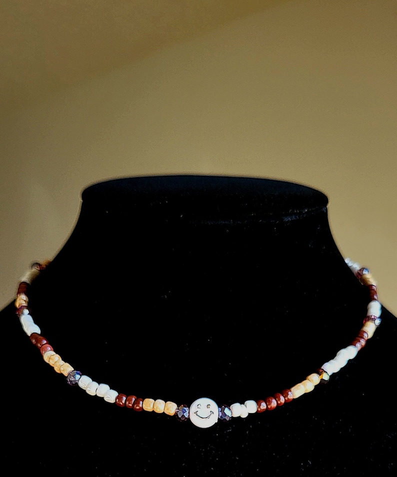 Brown Necklace, Choker, Giftbox, Beaded Jewelry, Beaded Necklace