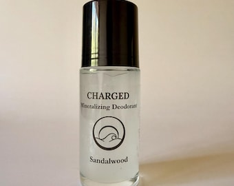 Sandalwood Natural Roll-On Deodorant: Mineral Enriched, Aluminum Free