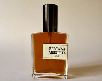 Beeswax Absolute: Natural Beeswax Fragrance-Apricot Peach and real Beeswax sprayable eau de parfum.  Natural Beeswax Candle Perfume