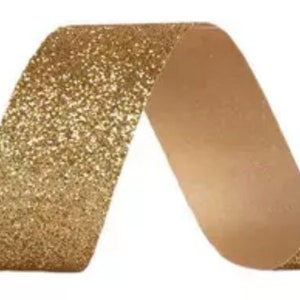 Holiday Gold Glitter Hair Bow Clip image 5