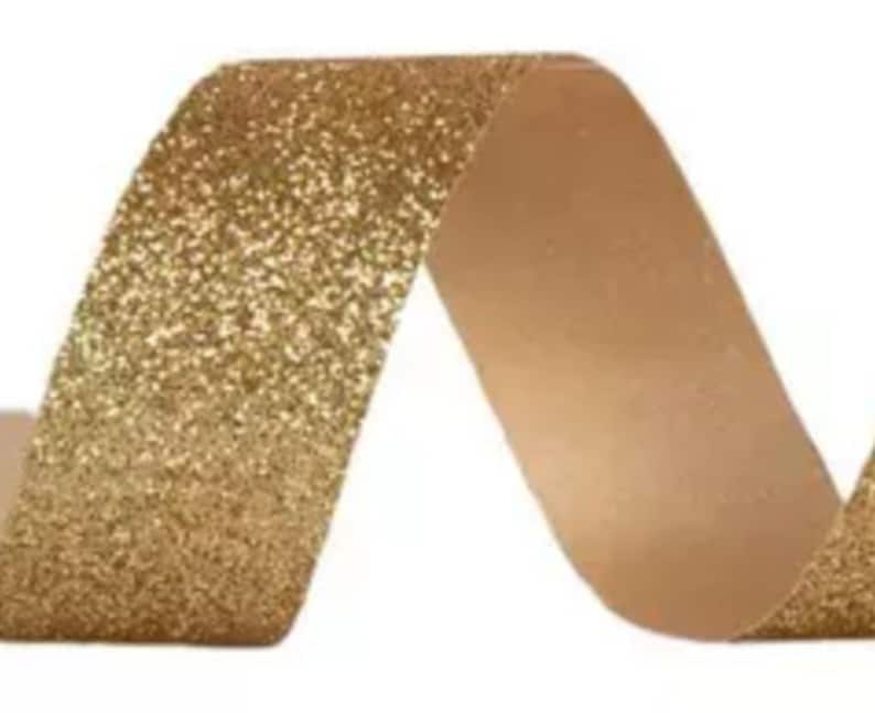 Holiday Gold Glitter Hair Bow Clip image 5