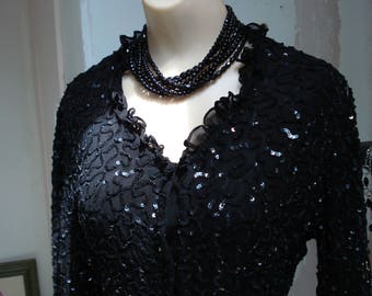 long sleeve black evening top