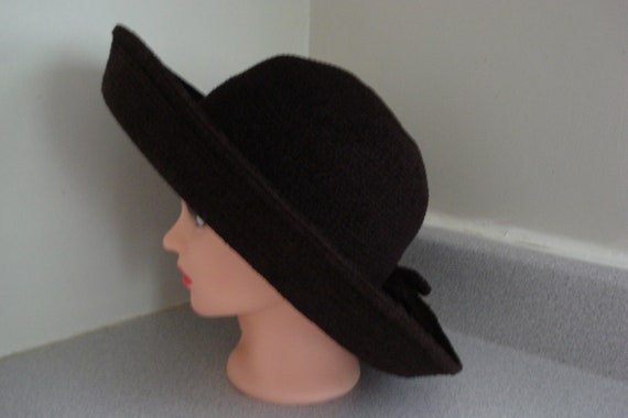 VINTAGE ERIC JAVITZ Hat / Chocolate Brown Corduro… - image 4