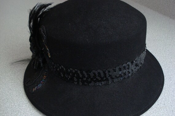 VINTAGE Mr. HI's Classic HAT / Black Wool Fancy F… - image 6