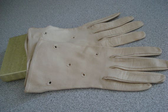 VINTAGE LEATHER GLOVES / Kidskin, Made in France … - image 3