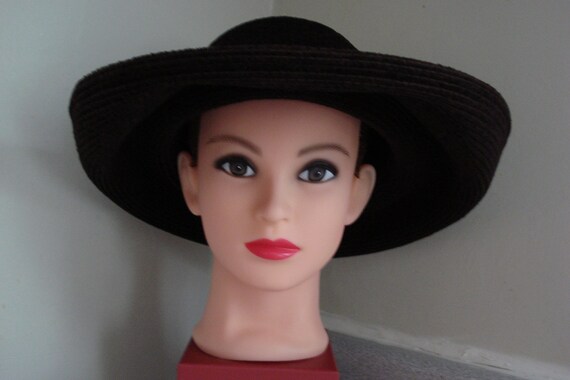 VINTAGE ERIC JAVITZ Hat / Chocolate Brown Corduro… - image 9