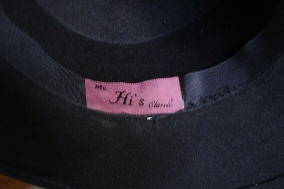 VINTAGE Mr. HI's Classic HAT / Black Wool Fancy F… - image 5