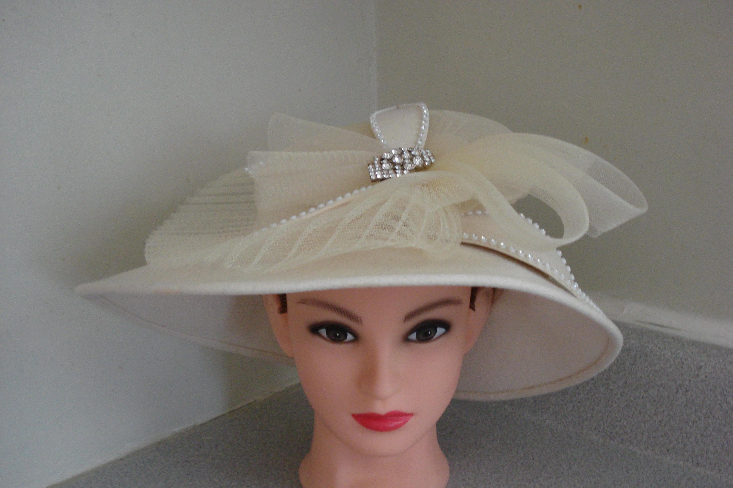 Ms Divine Metallic Gold Church Hat Lace Bow Elegant Derby Wedding Hat Ms. Divine Hat New Collection Antique Metallic Gold Dramatic  main image 2