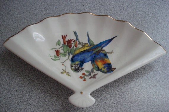 VINTAGE TRINKET DISH / Porcelain Hand Painted w/ … - image 4