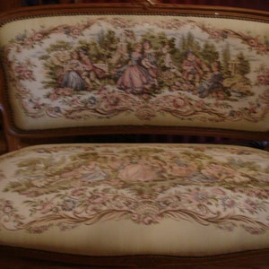 LOCAL ( Cleveland, Ohio ) PICKUP ONLY - See First - Vintage Victorian Style Loveseat + 2 Armchairs Set / Solid Wood