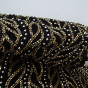 VINTAGE LAURENCE KAZAR Beaded Evening Top. 1980's Collection, 100% Silk, with Gold Beads Party Top. Size P / S. image 7