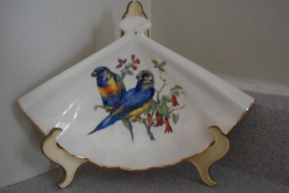 VINTAGE TRINKET DISH / Porcelain Hand Painted w/ … - image 5