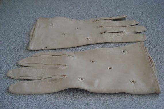 VINTAGE LEATHER GLOVES / Kidskin, Made in France … - image 2