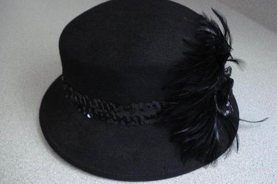 VINTAGE Mr. HI's Classic HAT / Black Wool Fancy F… - image 4