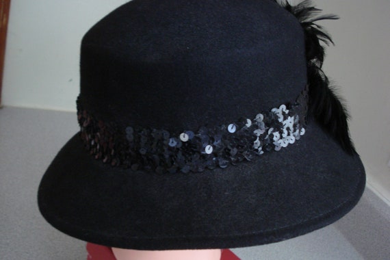 VINTAGE Mr. HI's Classic HAT / Black Wool Fancy F… - image 8