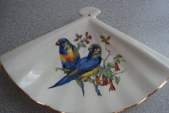 VINTAGE TRINKET DISH / Porcelain Hand Painted w/ … - image 1