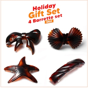 HEAVY DISCOUNT Holiday Sale 4 Barrette Combo French Hair Barrette Clip Made In France Best for Gifting Quality & Durable U10-U13-U16-U28