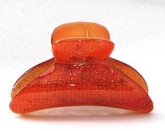 New French Collections Orange Tortoise Shell Hair Claw Clips For Women Thick Hairs Large 2 3/4 Inch Hair Accessories Jaw Clip D11