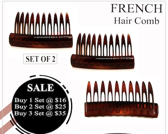 Schwerer Rabatt Wunderschöner 2er Set Haarkamm Haarkamm Einfach zu Bedienen Made In France Hochwertiger Haarschmuck Y03