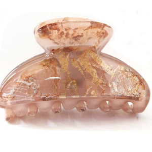30% Off **New French Translucent Tortoise Shell Hair Claw Clips For Women Made In France 3 Inch Large Beige Marble texture Hair Claw Clip D3