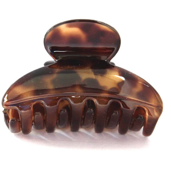 Latest French No Spring Hand-Painted Hair Claw Collection 2 3/4 x 1 1/2 Inches Tokyo Brown Celluloid Tortoise Jaw Clip Q57