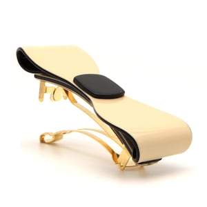 Lacquered Ivory Bow Barrette 4 x 1 Inch Tortoise Shell Hair Clip Made In France N99