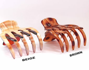 Artigli per capelli dipinti a mano in due diversi colori, realizzati in acetato di celluloide resistente, medi, 2 1/2 x 3 pollici, fermaglio per artigli per capelli Q13-Q4