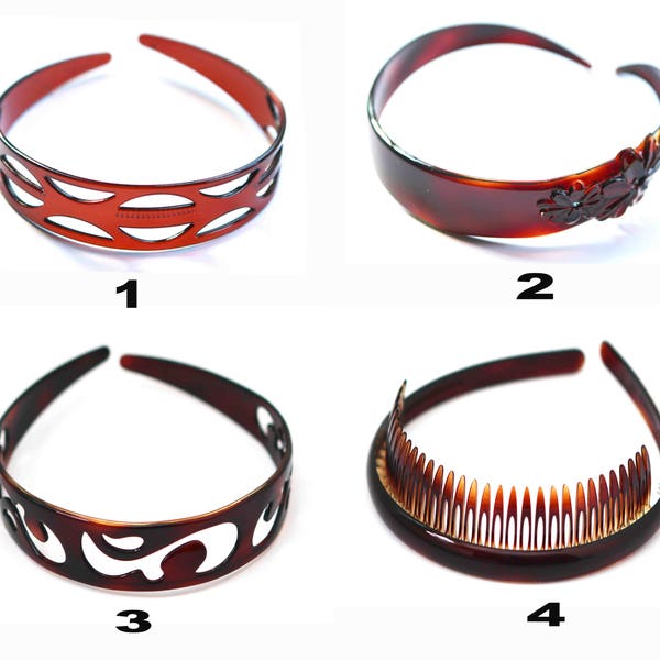 New Holiday Collection French Tortoise Headband Made Of Durable Celluloid Acetate Women Headpiece Hair Clip Hair Accessories U32-30-38-36