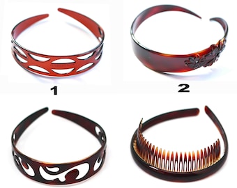 New Holiday Collection French Tortoise Headband Made Of Durable Celluloid Acetate Women Headpiece Hair Clip Hair Accessories U32-30-38-36