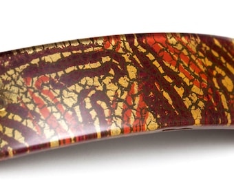 Franse hand geschilderd Celluloid Acetaat Schildpad Shell Escale Kleur Grote handgemaakte Barrette Hair Clip Q28