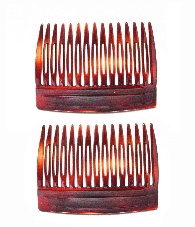 Set Of 2 French Side Hair Combs Made Of High Quality Celluloid Etsy