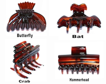 New French Medium Claws Made Of Strong Celluloid Acetate Tortoise Shell 2 1/2 Inches Hair Claw Jaw Clip U49-50-51-47