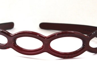 French Tortoise Shell Slim Graduated Oval Headband Celluloid Acetate Made In France Fashionable Hair Accessories U79