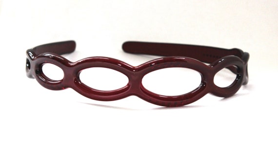 French Tortoise Shell Slim Graduated Oval Headband Celluloid  display picture 2