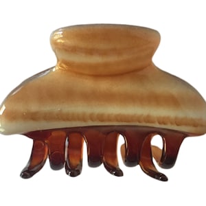 French Hand Painted Claws Beige Tortoise Shell 2 1/2 x 1 3/4 Inches Jaw Hair Clip Q12
