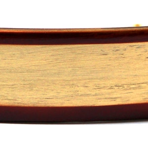 French Cellulose Acetate Hand-Painted Golden with Brown Border X-Large Barrette Celluloid Acetate 4x1 Inch Q19