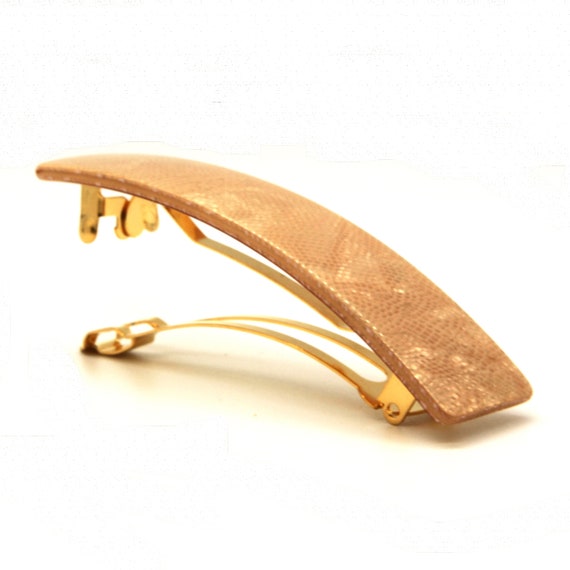 French tortoise handmade boho barrette made in France Tortoise Shell Hair Barrette, Handmade French No-slip Clip  main image 3