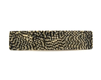 Premium Quality HANDMADE 3 1/2 x 3/4 Inch Large Hair Barrette, Snake Pattern Style Hair Accessories N87A