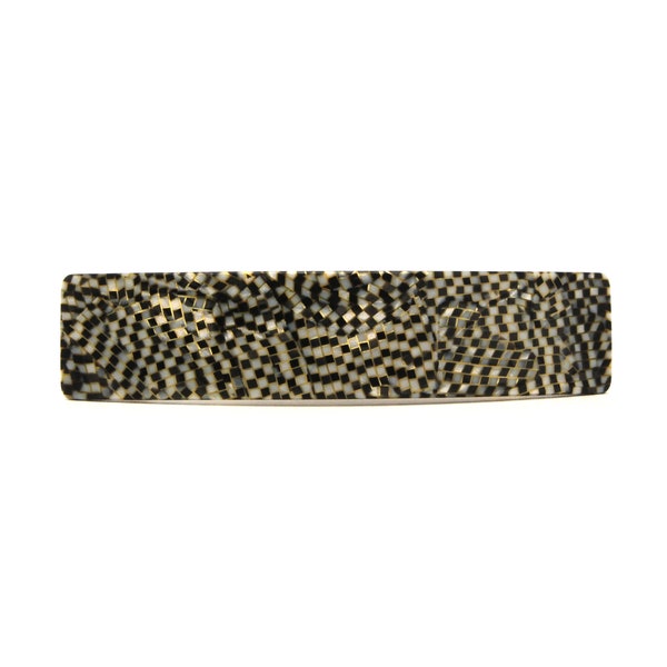 Premium Quality HANDMADE 3 1/2 x 3/4 Inch Large Hair Barrette, Snake Pattern Style Hair Accessories N87A