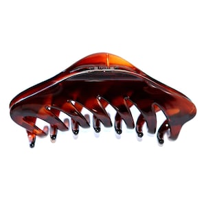 French Jaw Claw Hair Clip – Large Celluloid Acetate, Tortoise Finish 4.5 Inches | Elegant Grip for Thick Hair U44