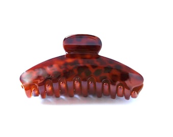 French Jaw Clip Claw Collection met dierenprint celluloid acetaat schildpad **GEEN METAAL ** BREDE opening ** Haarspeld 3 3/4 x 1 1/2 inch Q23