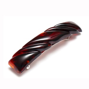 French Hair Barrettes Twist Design Celluloid Acetate Tortoise Shell 3 1/2 Med Hair Barrette Clips Hair Accessories U28